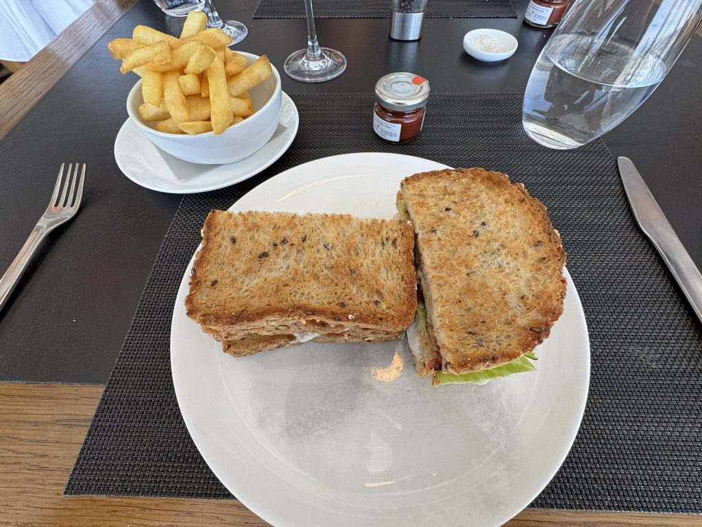 Club Sandwich with Chips Qantas First Class Lounge Sydney