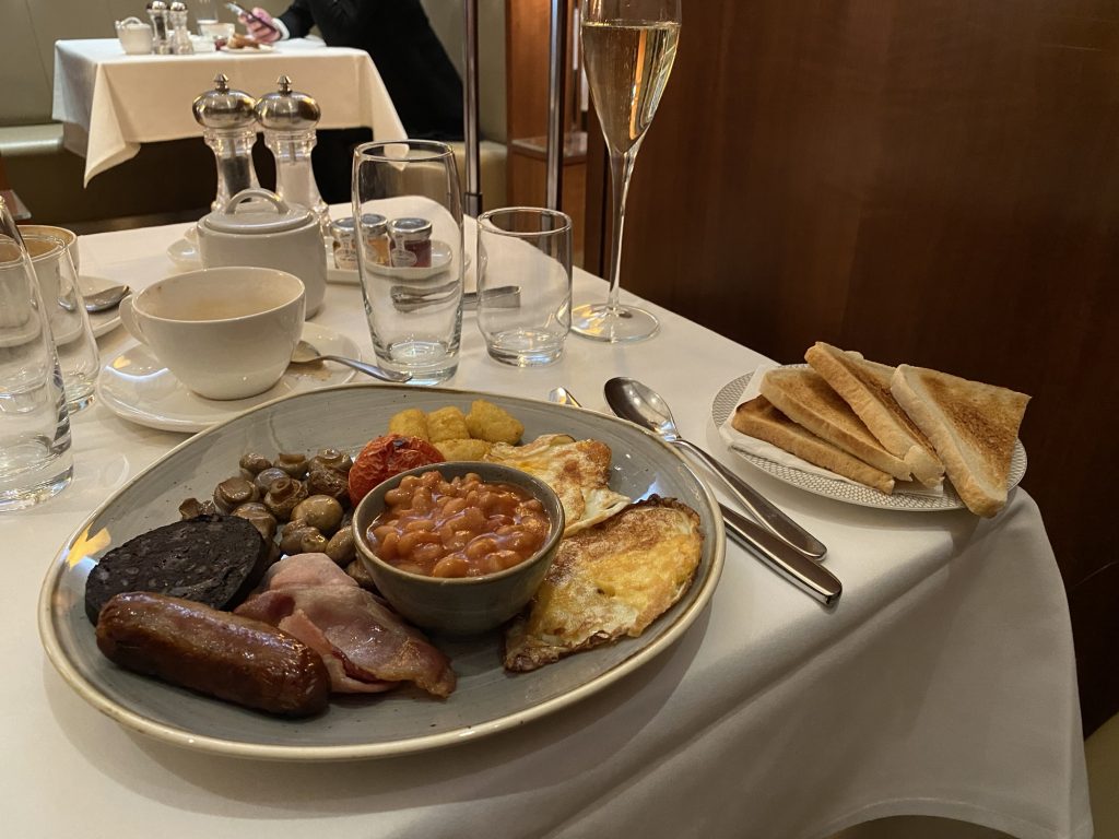 A Full English Breakfast in the Dining Area