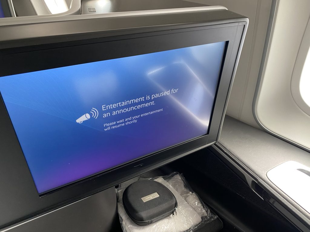 British Airways 787-9 First Class IFE